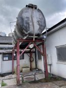 Horizontal Storage Tank, approx. 2m dia. x approx. 4.5m long, with bolted steel supports (to be