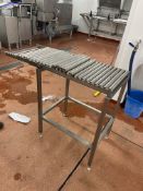 Stainless Steel Gravity Roller Conveyor, approx. 1.1m x 400mm wide on rollersPlease read the