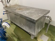 Stainless Steel Heated Tank, approx. 1.85m x 680mm x 700mm deep, with steam coil heating (disconnect