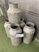 Six Assorted Milk Churns, (bases removed)Please read the following important notes:- ***Overseas