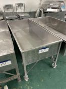 Open Topped Stainless Steel Vessel, 760mm x 1.72m x 350mm deep (no tug lift)Please read the