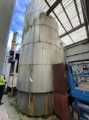 Burnett & Rolfe Vertical Stainless Steel Water Storage Tank, serial no. 73069, approx. 3m dia.,