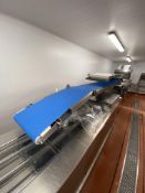 Two Tier Stainless Steel Framed Belt Conveyor, approx. 4m centres long and 2.5m centres long x 420mm