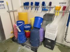 Assorted Plastic Buckets, Containers & Brushes, as set outPlease read the following important