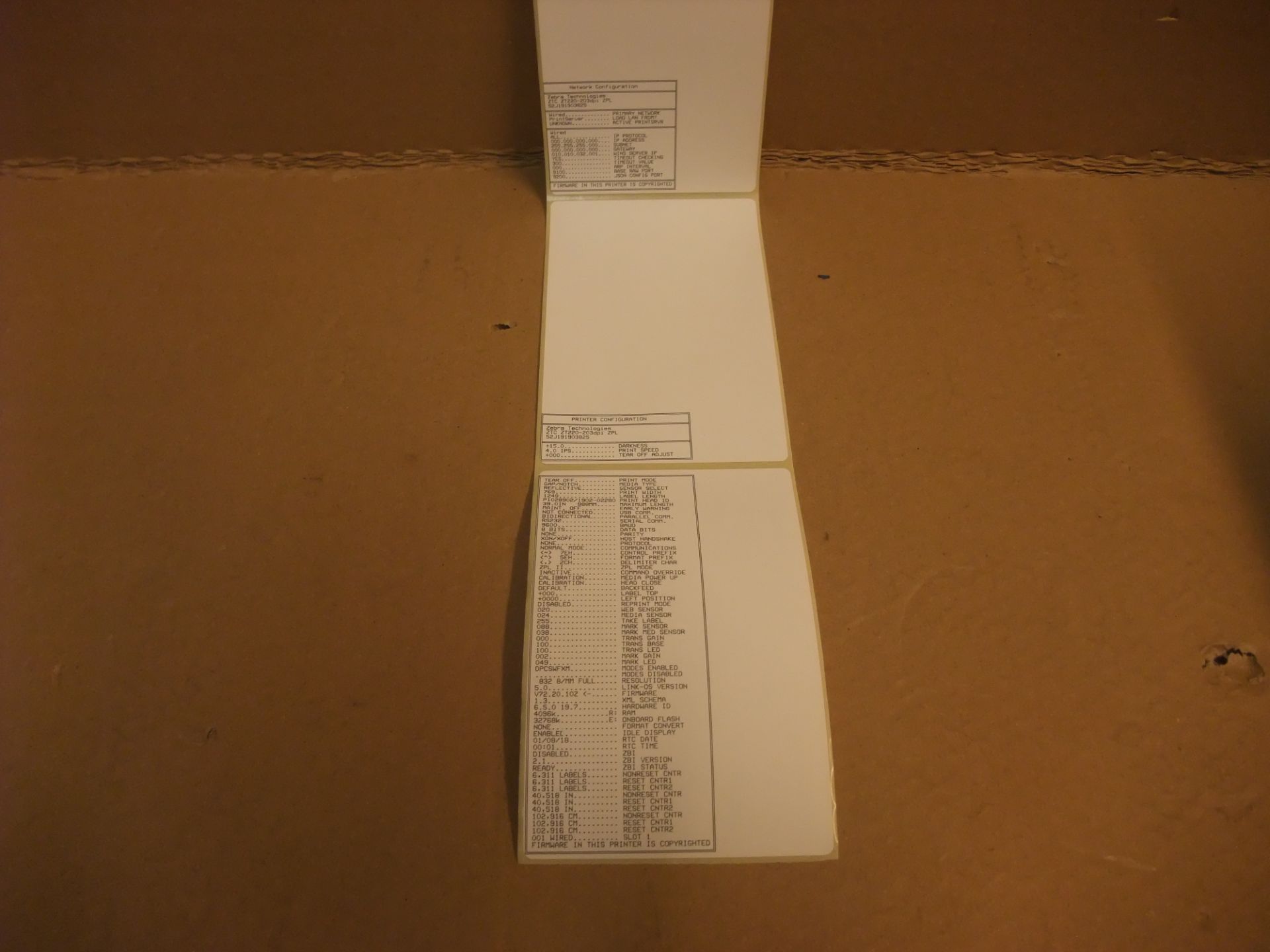 Zebra ZT220 Label Printer - ethernet (RJ45), USB 2.0 and RS-232 Serial portsPlease read the - Image 5 of 5