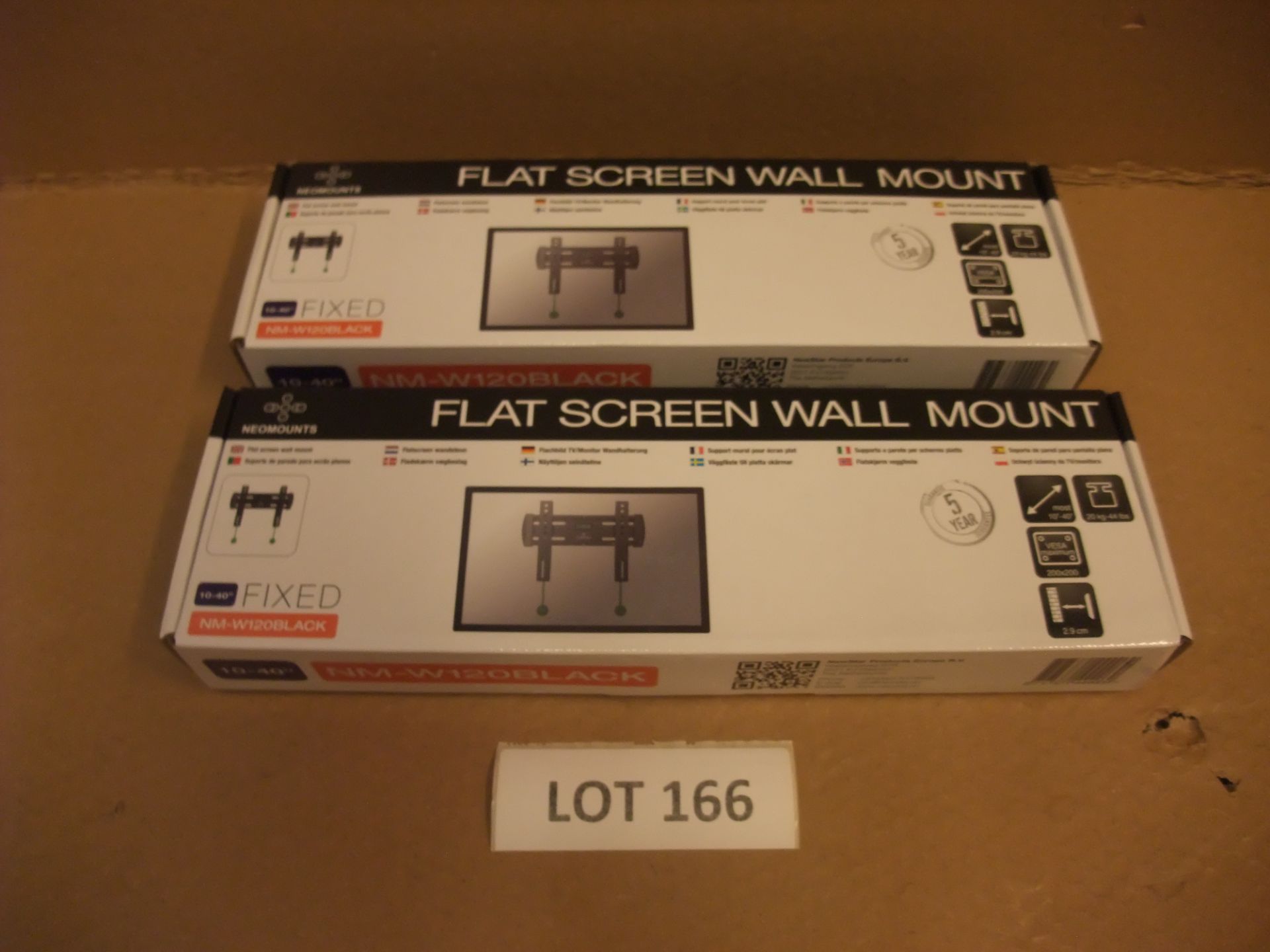 Two Neomounts by Newstar NM-W120BLACK Flat Screen Wall Mounts for 10" - 40" screenPlease read the