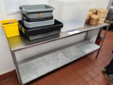 Stainless Steel Two Tier Preparation Bench, Approx. 1.8m (L) x 0.5m (W) x 0.9m (H)