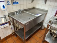 Stainless Steel Single Basin Sink Unit, Approx. 1.3m (L) x 0.7m (W) x 1m (H) (Water and Waste