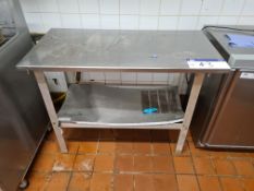 Stainless Steel Two Tier Preparation Table, Approx. 1.1m (L) x 0.6m (W) x 0.8m (H)