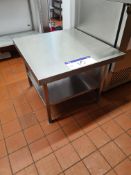 Stainless Steel Two Tier Preparation Table, Approx. 0.8m (L) x 0.7m (W) x 0.6m (H)