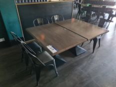 Two Wooden Top Metal Framed Rectangular Dining Tables, Approx 1.2m (L) x 0.8m (W) x 0.7 (H) and