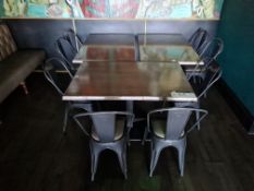 Three Wooden Top Metal Framed Rectangular Dining Tables, Approx 1.2m (L) x 0.8m (W) x 0.7 (H) and