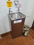 Stainless Steel Wall Mounted Hand Sink (Water and Waste Pipes Need Disconnecting and Capping)