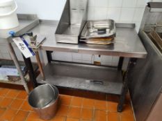 Two Stainless Steel Two Tier Preparation Table c/w Table Mounted Can Opener