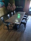 Two Wooden Top Metal Framed Rectangular Dining Tables, Approx 1.2m (L) x 0.8m (W) x 0.7 (H) and