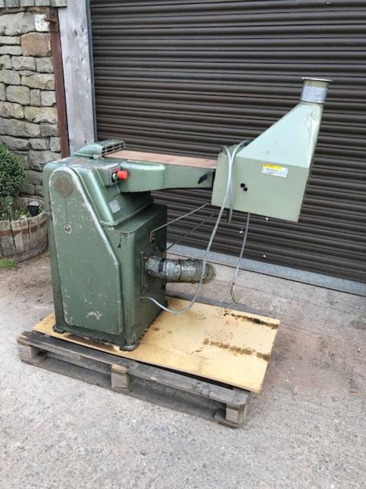 Cooksley Belt Linisher, with dust shoot (vendors comments - good condition), lot location -
