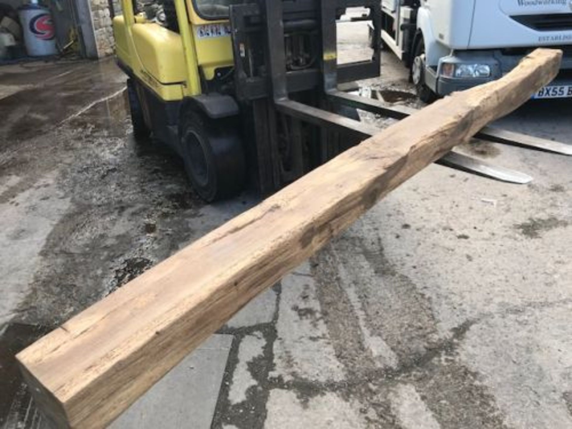 Old Oak Beam, approx. 11ft tall, (vendors comments - cleaned and would make a lovely feature beam,