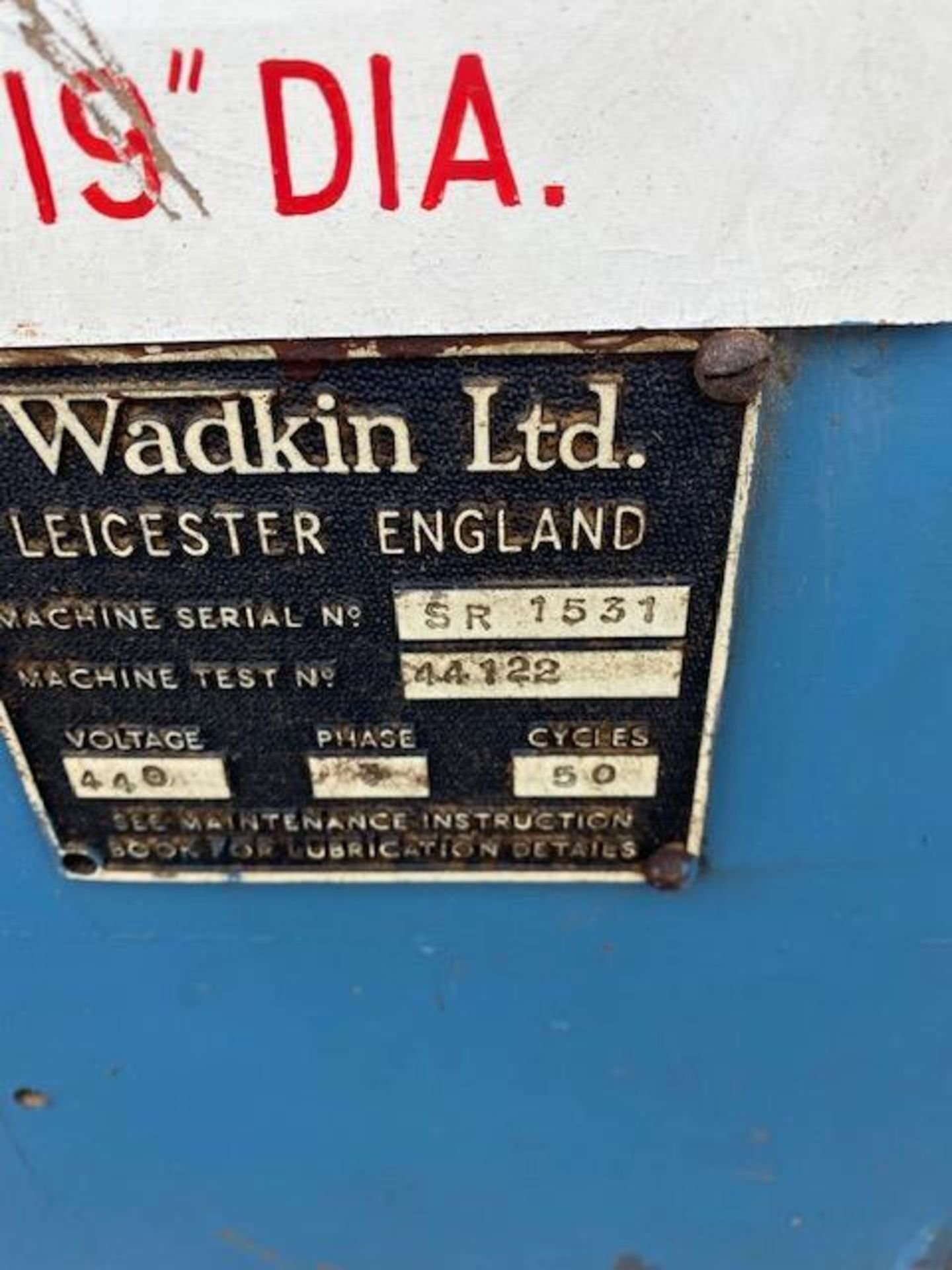 Wadkin SR Bid Rip Saw, with dc braking, 12 1/2 hp motor (vendors comments - bed raises up and down - Image 2 of 11