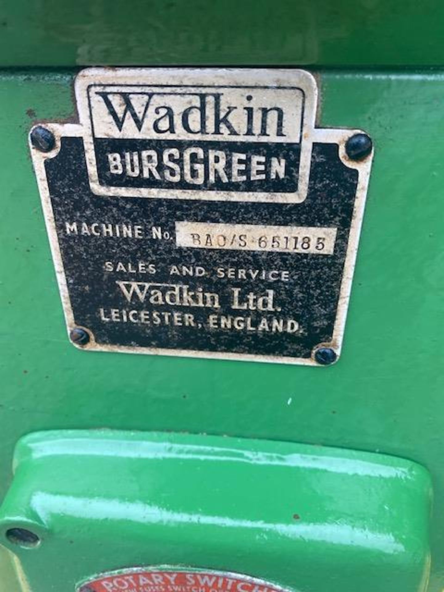 Wadkin BAO/S Planer Thicknesser, serial no. 651185, 12in. x 9in. (vendors comments - good - Image 2 of 7