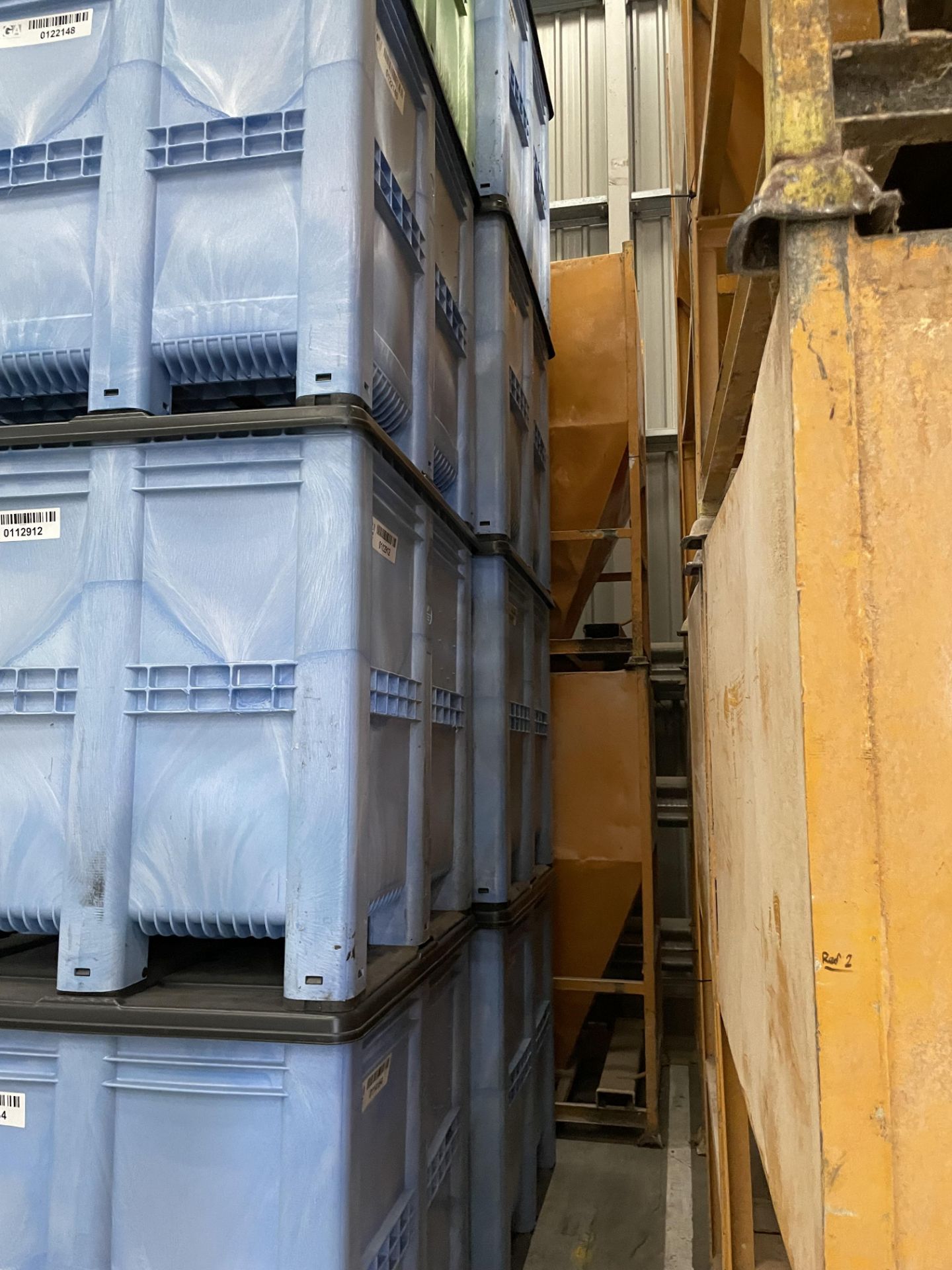 Ten Steel Hopper Bottomed Tote Bins, approx. 1.28m - Image 2 of 2