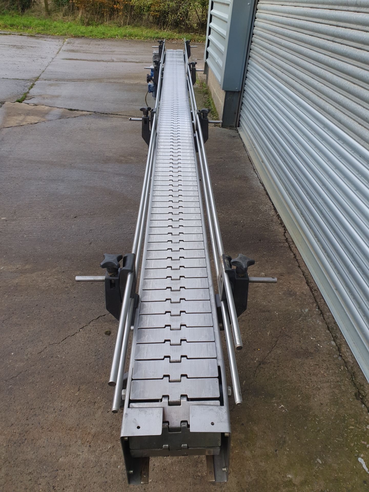 4m Long x 150mm Wide Stainless Steel Conveyor, wit - Image 3 of 4