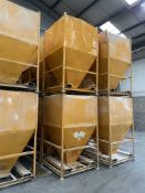 Eight Steel Hopper Bottomed Tote Bins, approx. 1.2