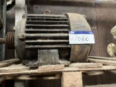 Electric Motor, c 30hp on pallet, lot location – S