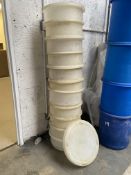 11 Mixing Tubs, with lids, approx. 40cm x 19cm, lo