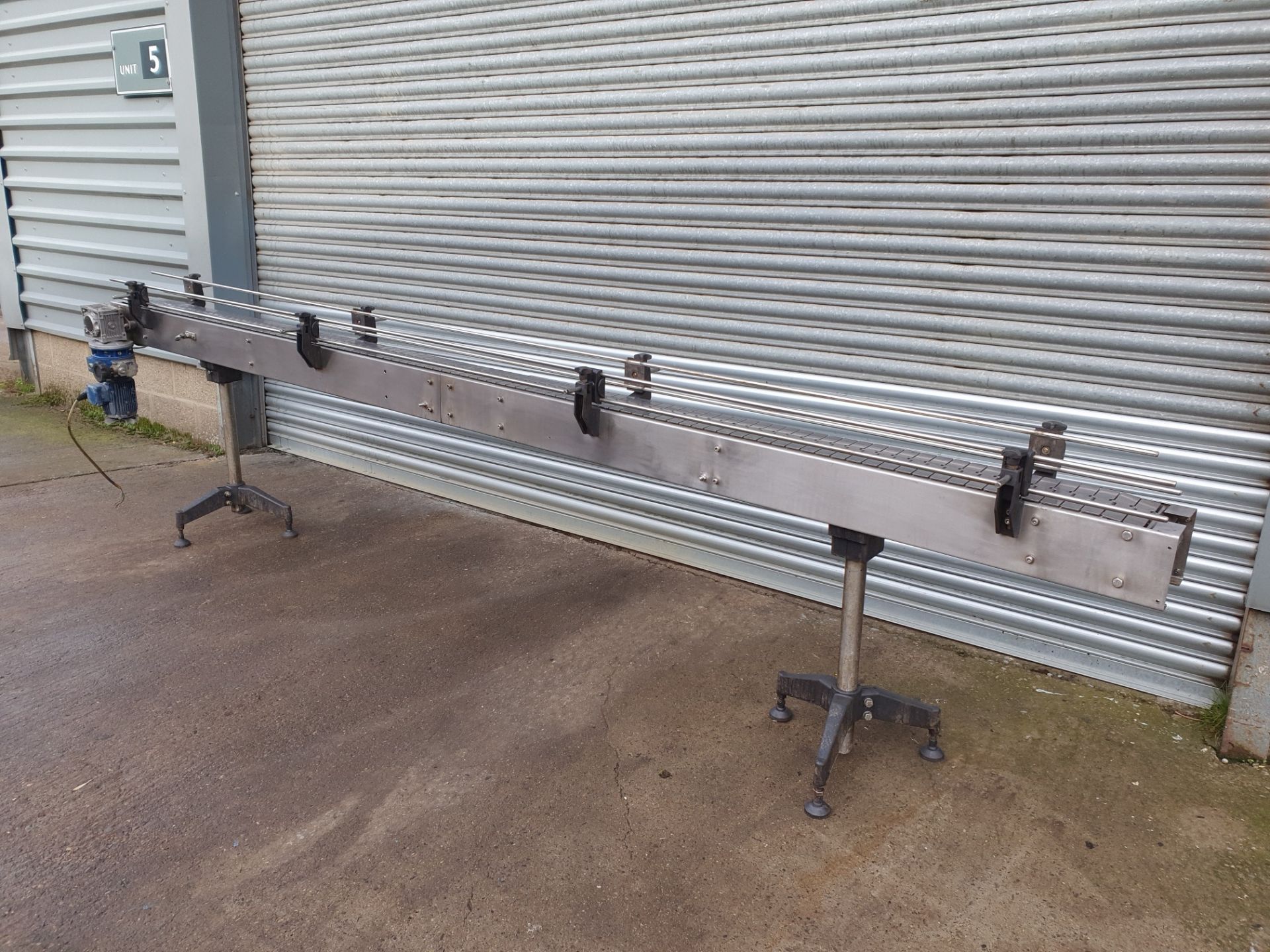 4m Long x 150mm Wide Stainless Steel Conveyor, wit - Image 2 of 4