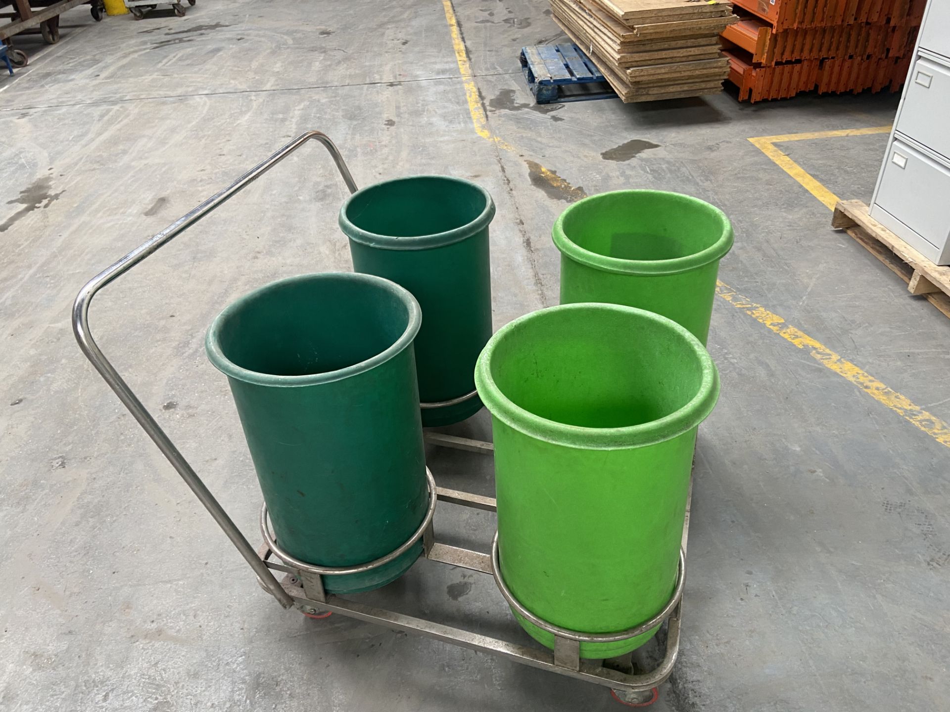 Four Tub Trolleys, with tubs and lids, approx. 100 - Image 2 of 4