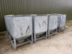 Galvanised Steel Tote Bin, approx. 940mm x 1040mm