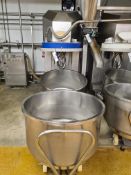 Diosna WV240A STAINLESS STEEL BOWL MIXER, serial no. 974-030, with two mixing bowls and control