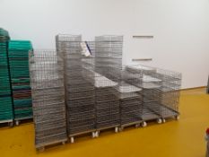12 Mainly Stainless Steel Trolleys, with approx. 100 stainless steel trays, mainly approx. 760mm