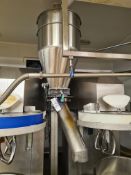 Stainless Steel Flour Receiving Hopper, approx. 700mm dia. x 1.2m deep, with level sensors,