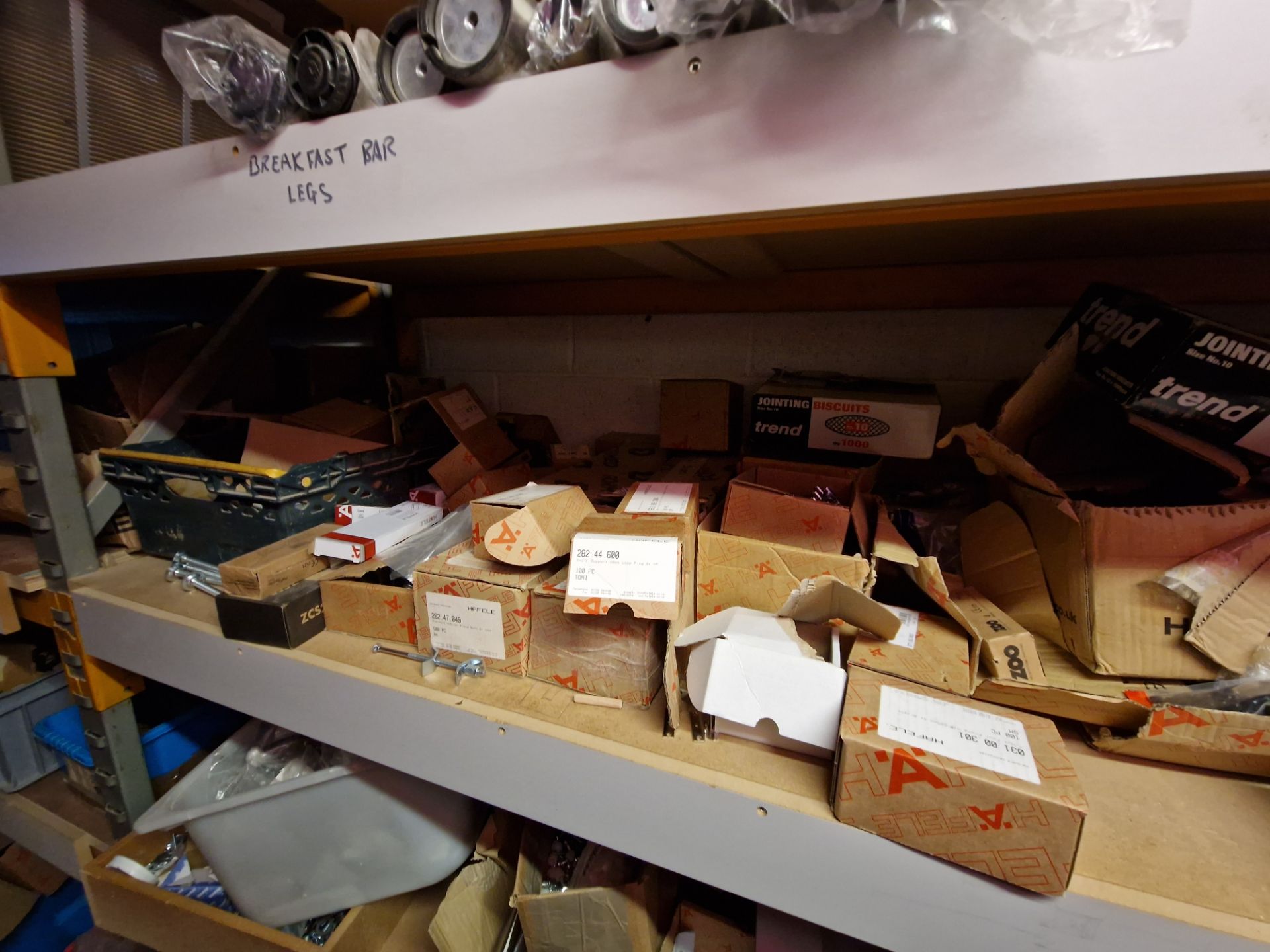 Contents to One Bay of Racking, including Fixtures, Fittings, Bolts, Drawer Runners, Bar Legs, - Image 19 of 32