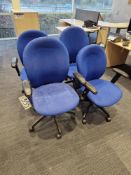 Four Blue Fabric Backed Swivel ArmchairsPlease read the following important notes:- ***Overseas