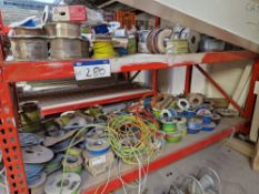 Contents to One Bay of Racking, including various reels of wire and cablePlease read the following