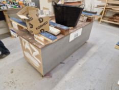 Mobile Wooden Worktop, approx.2.1m x 0.9m x 0.8mPlease read the following important notes:- ***