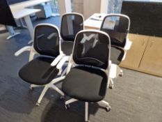 Four Black Mesh Backed Swivel ArmchairsPlease read the following important notes:- ***Overseas