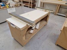 Mobile Wooden Worktop, approx. 2m x 0.7m x 0.85mPlease read the following important notes:- ***