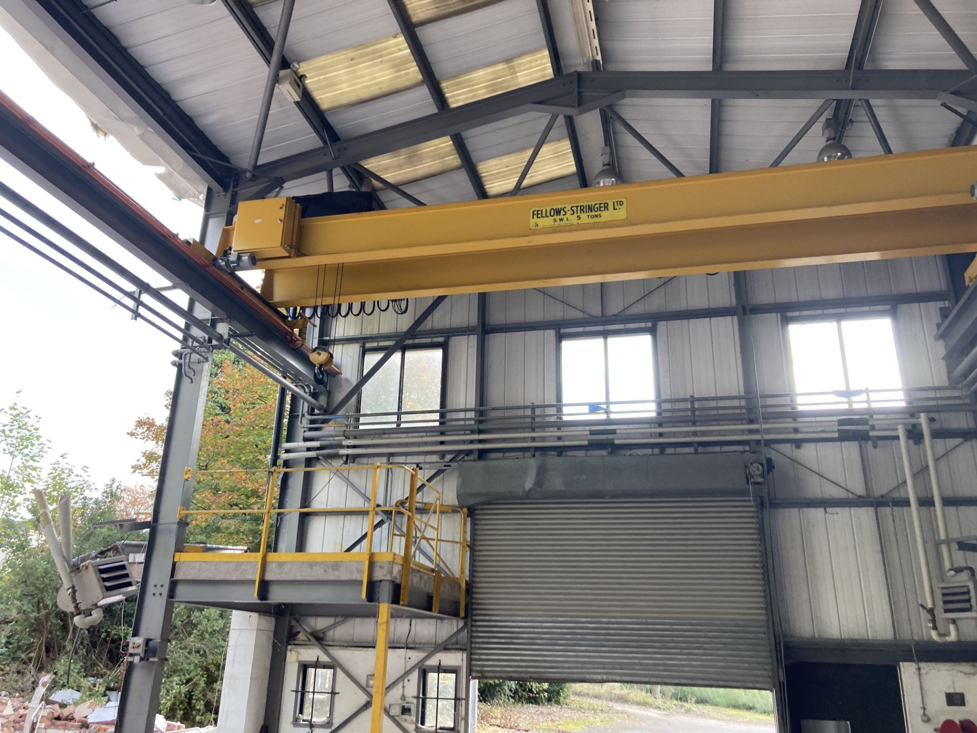 Fellows-Stringer 5 TON TWIN GIRDER OVERHEAD TRAVELLING CRANE, approx. width of crane – 10.73m x - Image 3 of 11