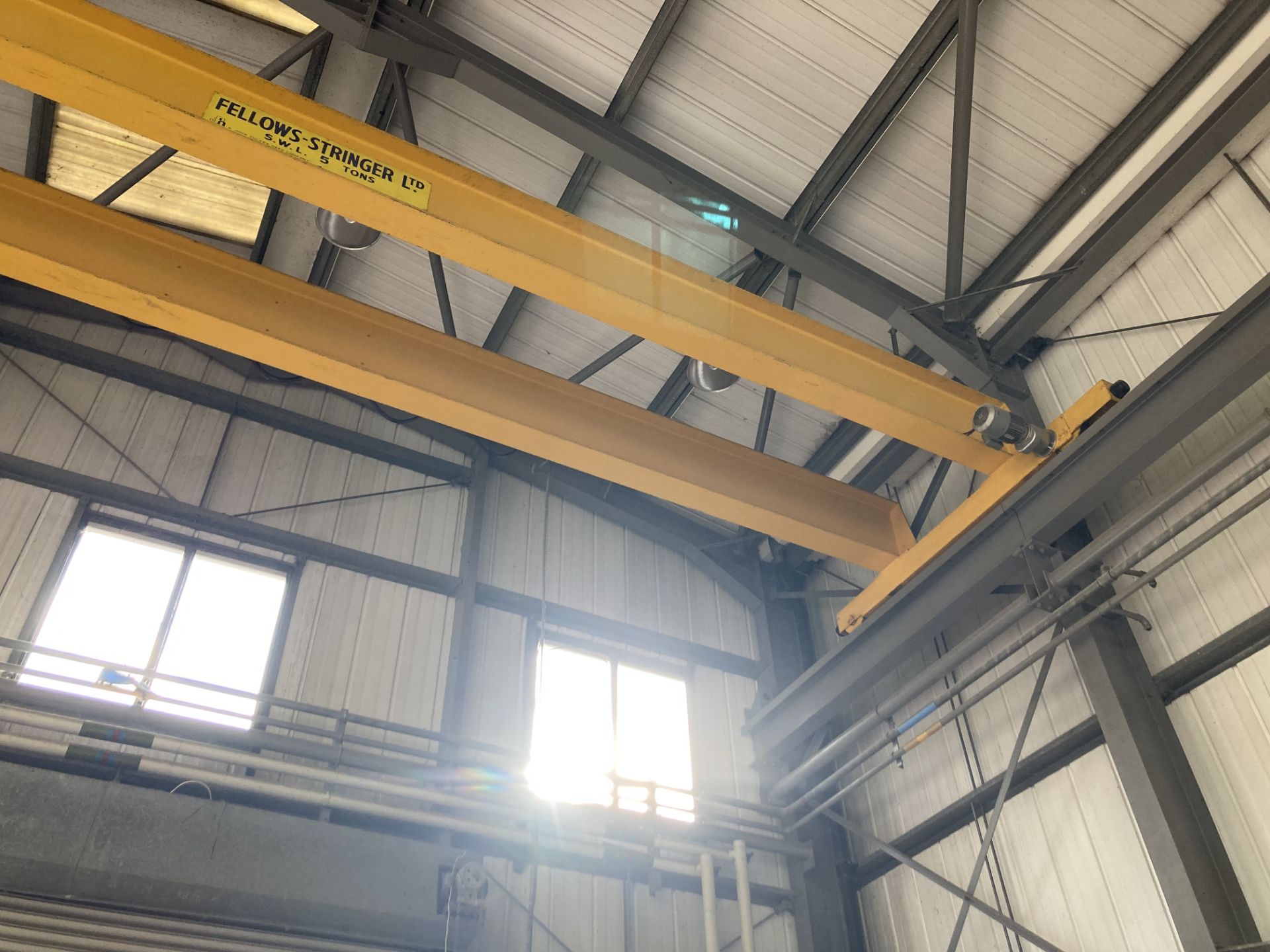 Fellows-Stringer 5 TON TWIN GIRDER OVERHEAD TRAVELLING CRANE, approx. width of crane – 10.73m x - Image 2 of 11