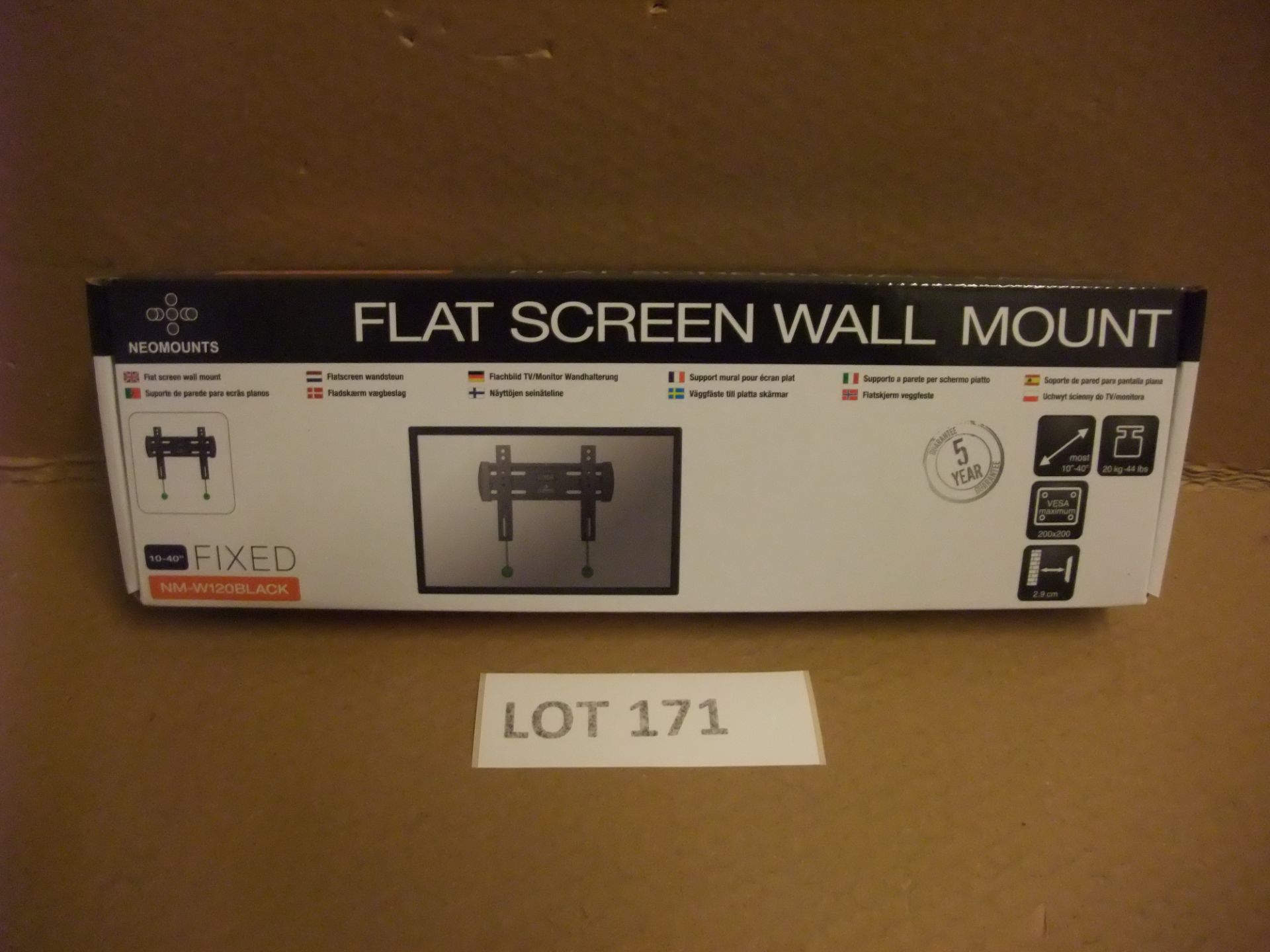 Neomounts NM-W120BLACK Flat Screen Wall Mount for 10" - 40" ScreenPlease read the following