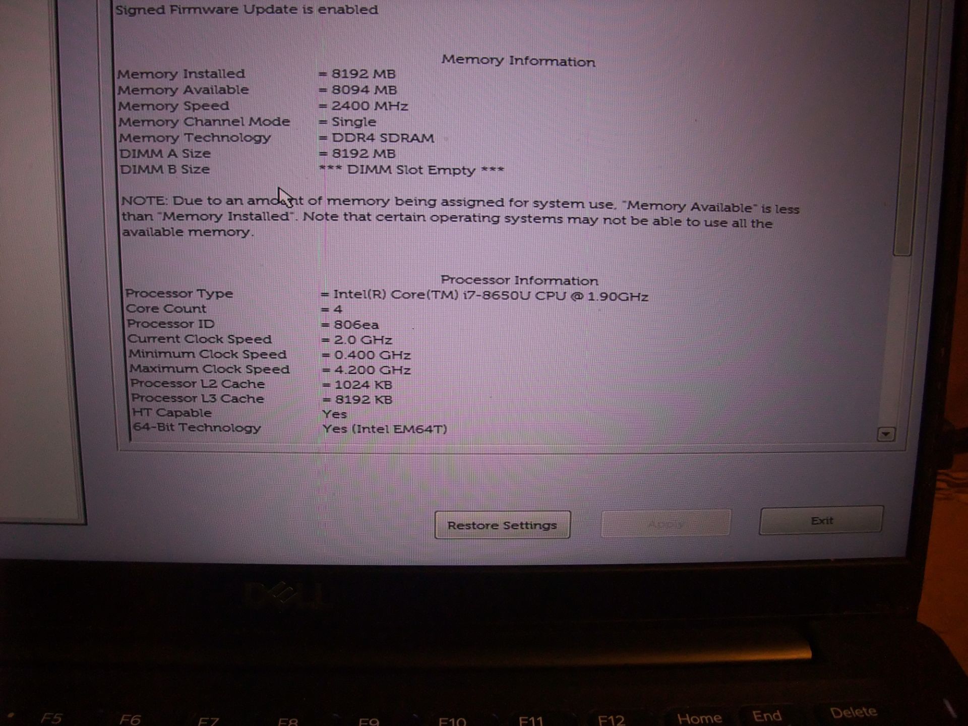 Dell Latitude 7390 Laptop - i7-8650U, 8Gb RAM, 256Gb M2 drive, Windows (PSU & power leads included) - Image 3 of 5