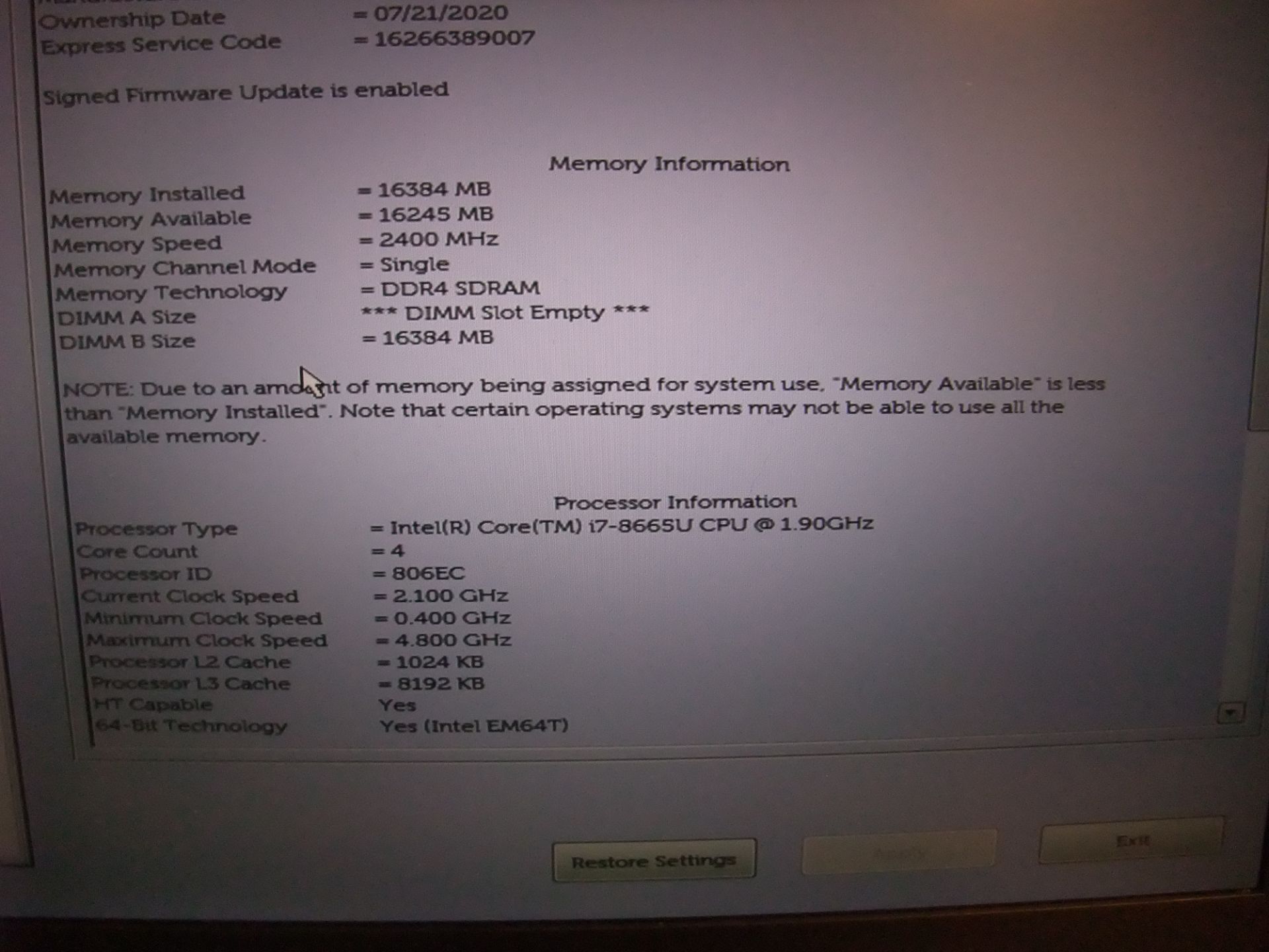 Dell Latitude 7300 Laptop - i7-8665U, 16Gb RAM, 512Gb M2 drive, Windows 10 Pro (PSU & power lead - Image 3 of 5