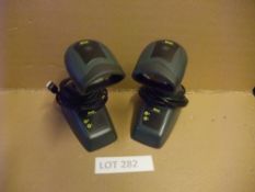 Two Wasp WWS650 Wireless Barcode Scanner (with WWS650-BS USB Base)Please read the following