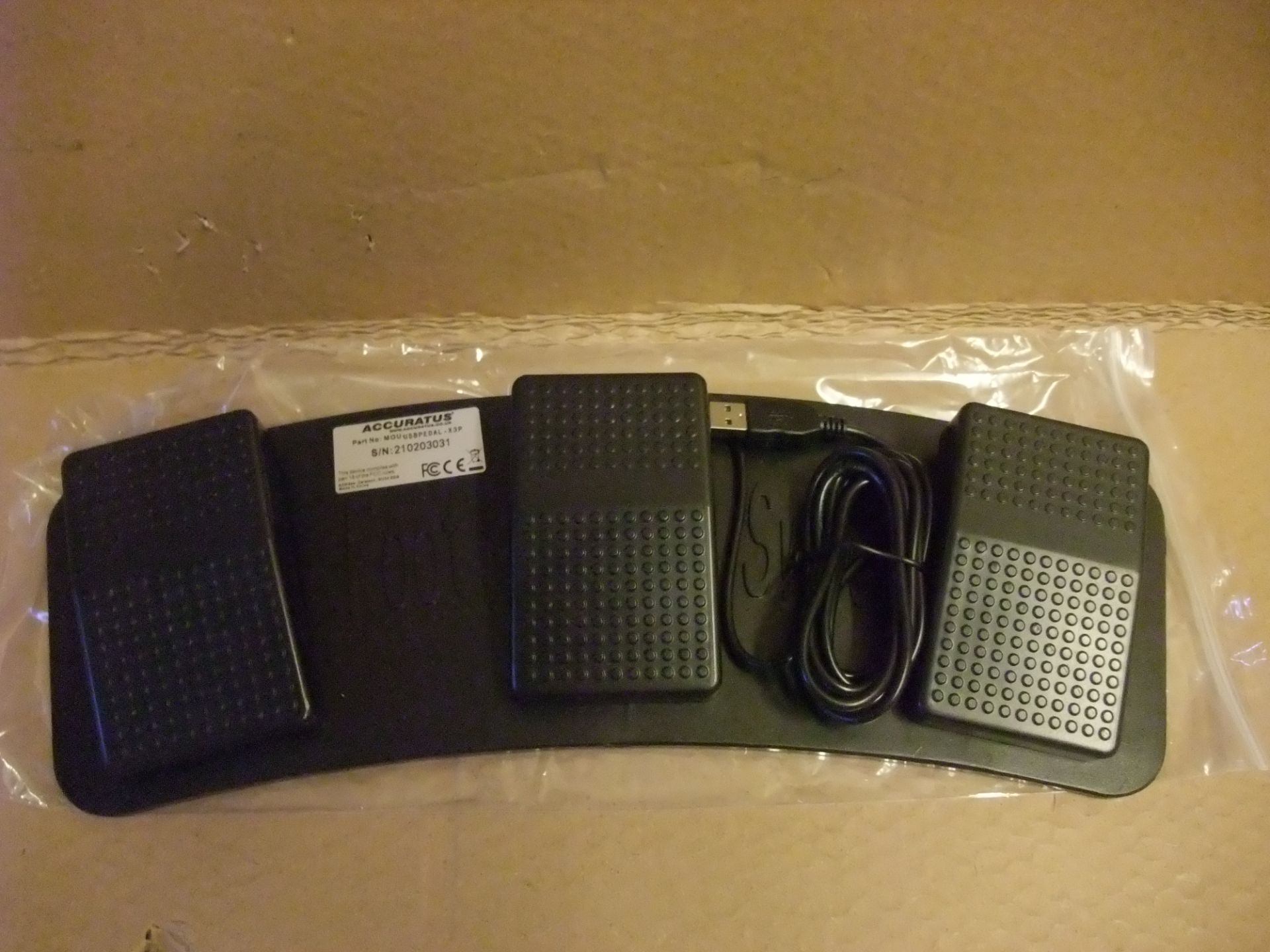 Two Accuratus X3P - USB Programmable 3 Button Foot / Switch Pedal (understood to be unused in box) - Image 2 of 3
