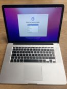 Apple MacBook Pro 15" Model No. A1398, Serial No. C02SH2G5G8WN, 2.2 GHz i7 Quad Core, Intel Iris