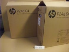 Two HP P24q G4 screen (understood to be unused in box) - QHD IPS Height Adjust Monitor, 2560x1440,