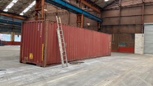40ft High Cube Steel Shipping Container (please note this lot is part of combination lot 38) (